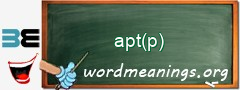 WordMeaning blackboard for apt(p)